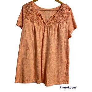 Women's Top Simple Casual St. John's Bay 1X Peachy Orange